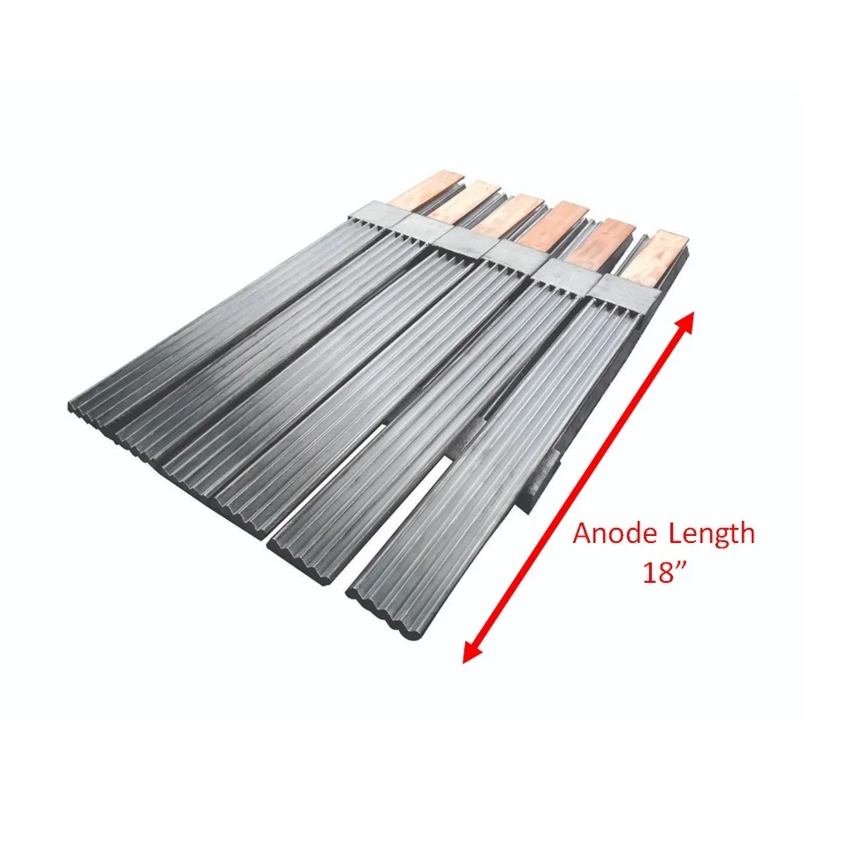 
 Selayang Metal Industries Sdn. Bhd. Фабричные специализированные свинцовые гофрированные/волнистые аноды-18 дюймов по индивидуальному заказу  