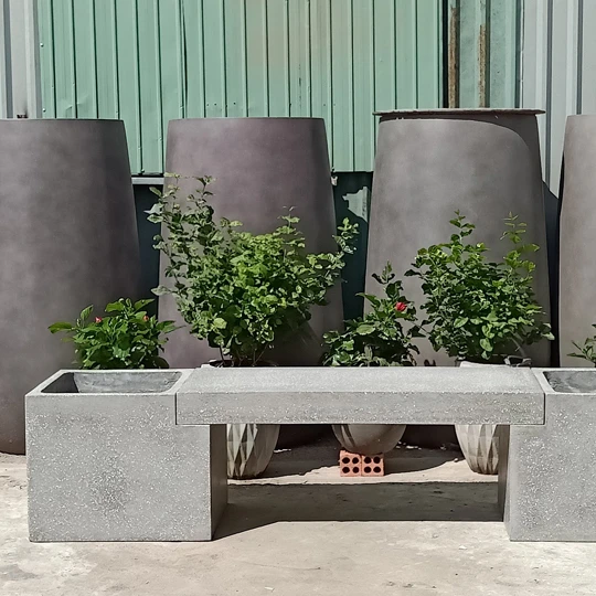 Wholesale 2mt High Quality Lightweight Concrete Multipurpose Bench and Pot from Vietnam for Nursery Planting