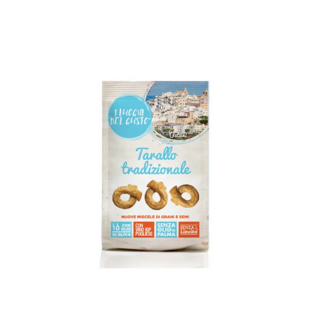 Premium Quality Taralli LDG with Italian Olive Oil Finger Food for aperitifs Crispy Bread Rings Healthy Snack 150g