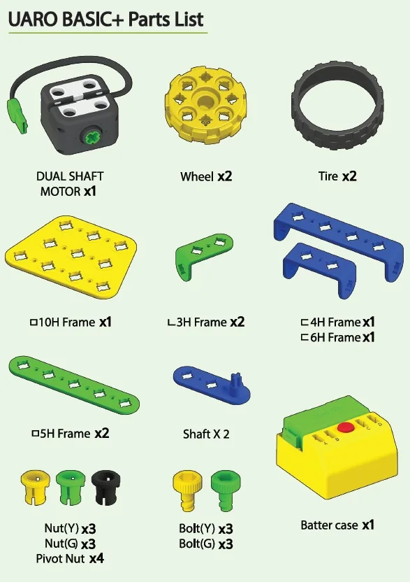 Korean DIY stem toy for education UARO BASIC + safe and easy toy robot for children to build