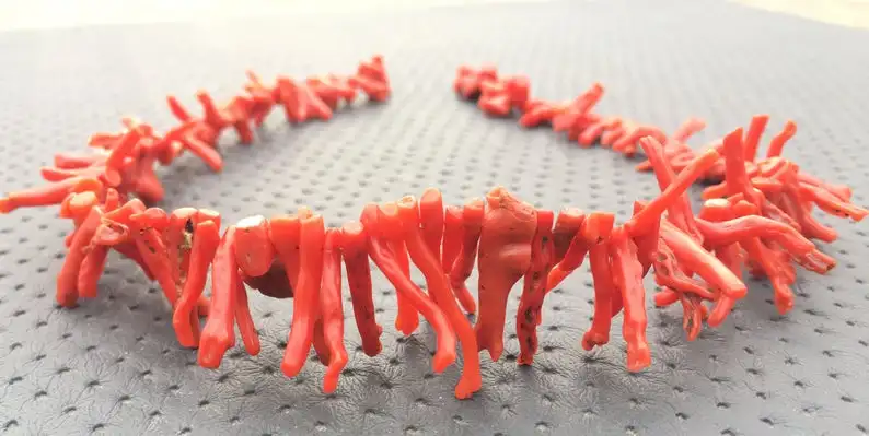 125 Piece Natural Genuine Red Coral Stick 1 Strand Branches Tree Raw Untreated Rough Making Jewelry