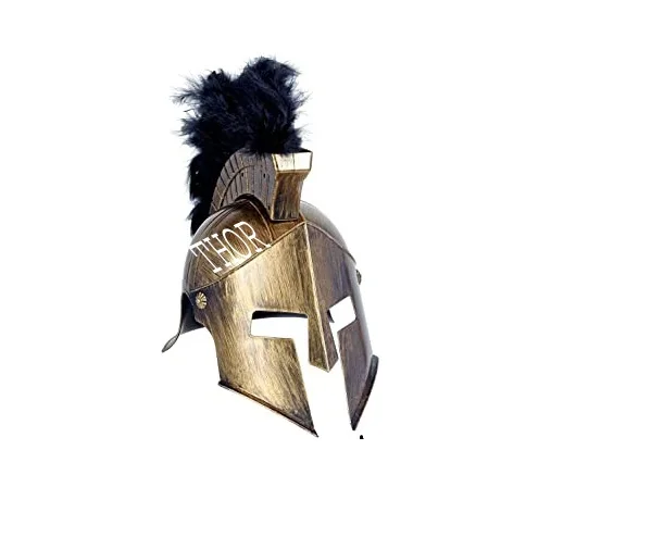 Roman helmet antique with feather jewellery bronze black great Sparta helmet for men Antique Finish Leather Liner