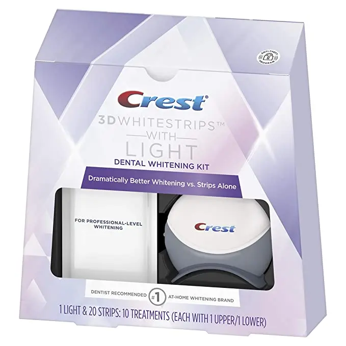 CREST 3D белые полоски с синей светодиодной подсветкой для ухода за полостью рта гигиена зубов набор для отбеливания зубов
