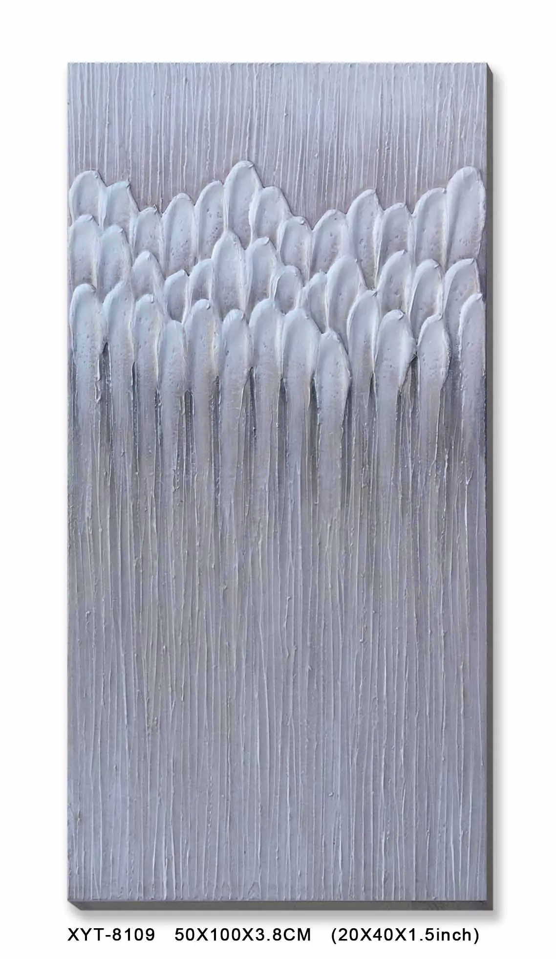 Abstract Custom Modern art Grey Champagne Overflow Oil Painting Handpainted Stretched