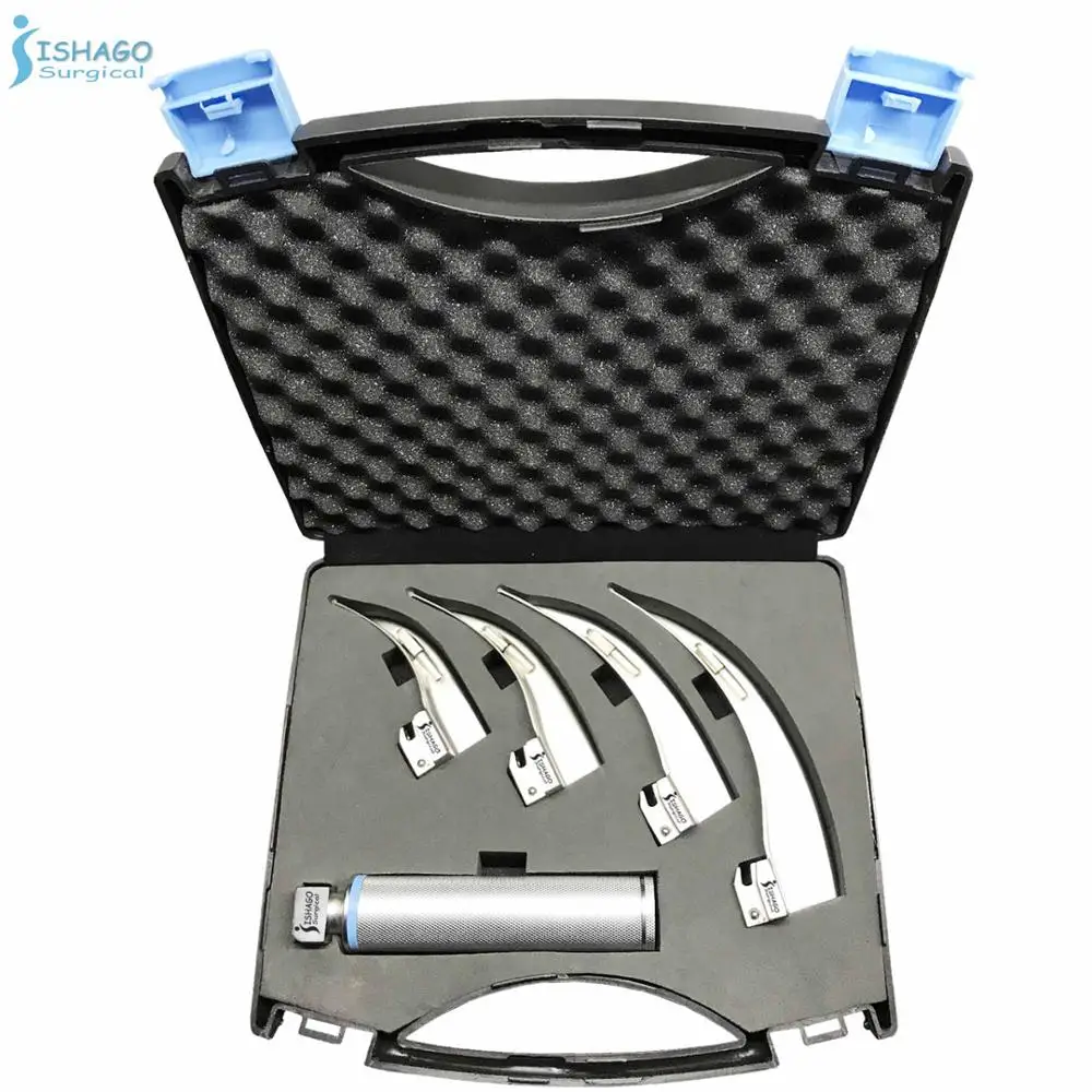 Macintosh Conventional Laryngoscope Set of 4 blades size 1,2,3,4