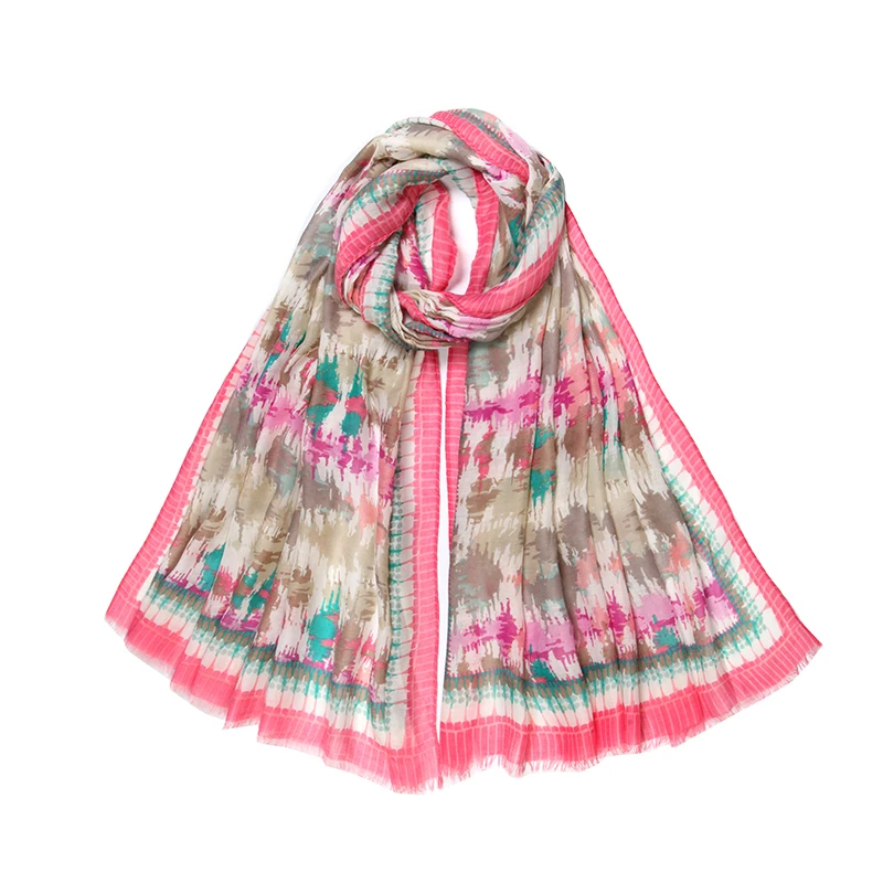 Тысячи шарф стили в магазине 180X90cm граффити живопись масляными красками с принтовым дизайном изготовленным на заказ логосом вискоза