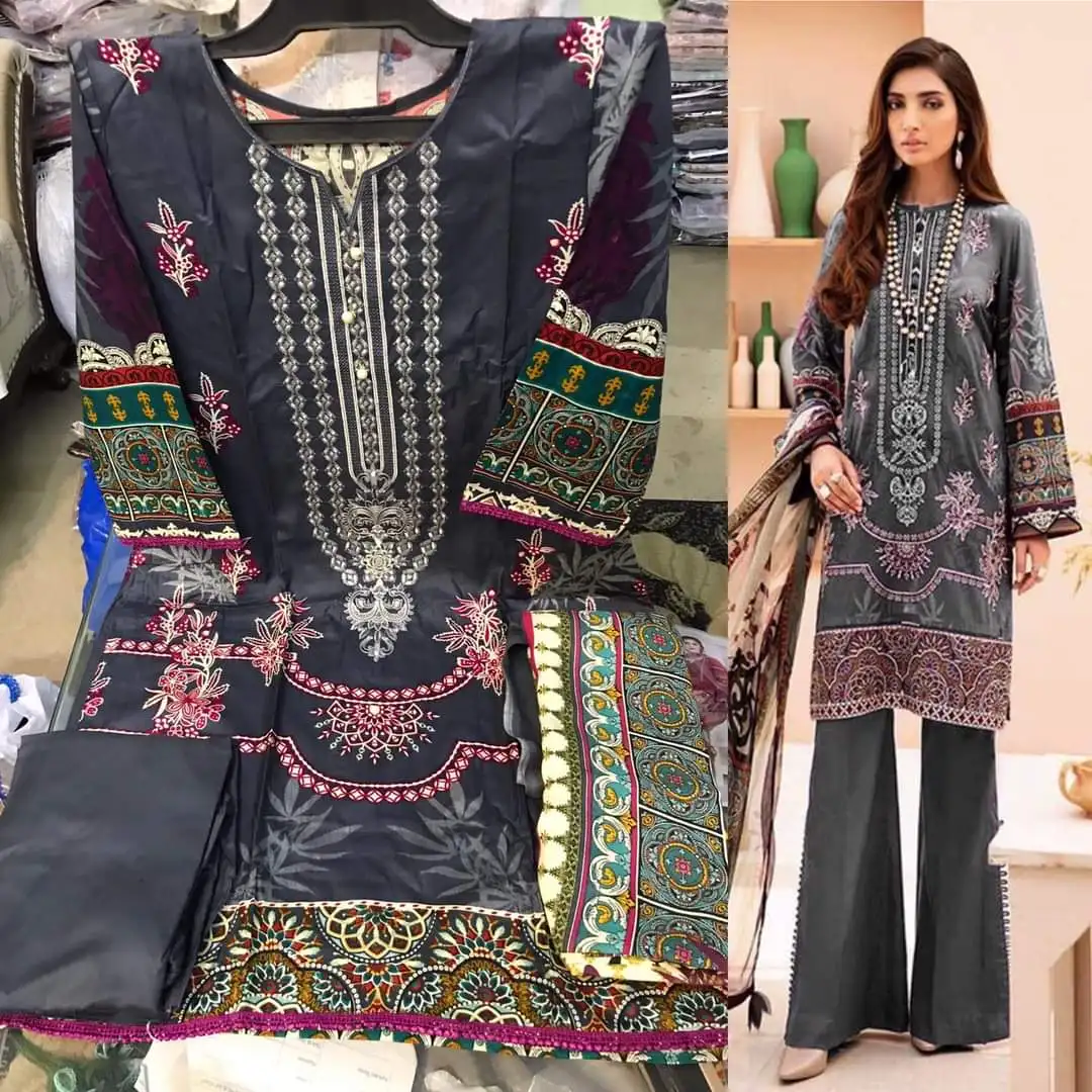 Fashion Designer Indian Pakistani Lawn Linen Cotton Georgette 3 Piece Suits Available on Wholesale Price.