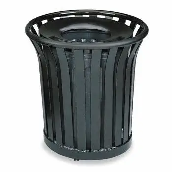 BLACK HIGH QUALITY GALVANIZED TRASH GARBAGE CANS GALVANIZED IRON TRASH GARBAGE CANS SIMPLE TRASH GARBAGE CANS