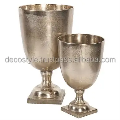 Raw Gold Aluminum Footed Vase