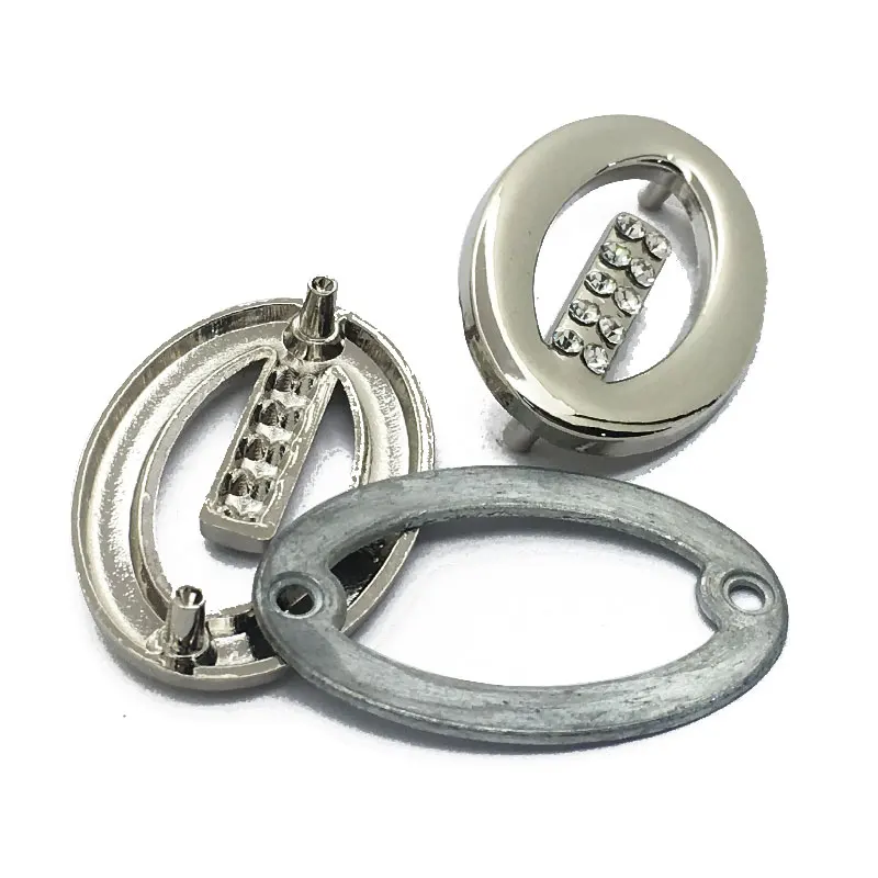 Handbags Engrave Round Band Brush Antique Brand Name Custom Metal Label Logo Plate For Bags