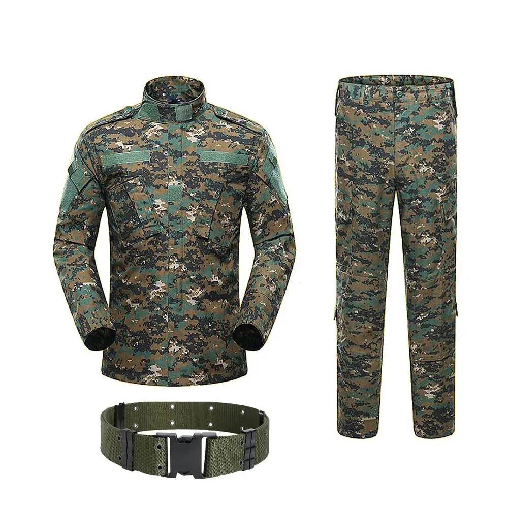 Wholesale Tactical Army Combat Uniform Cotton Polyester Fabric Camouflage ACU Tactical Khaki Green Military Uniform