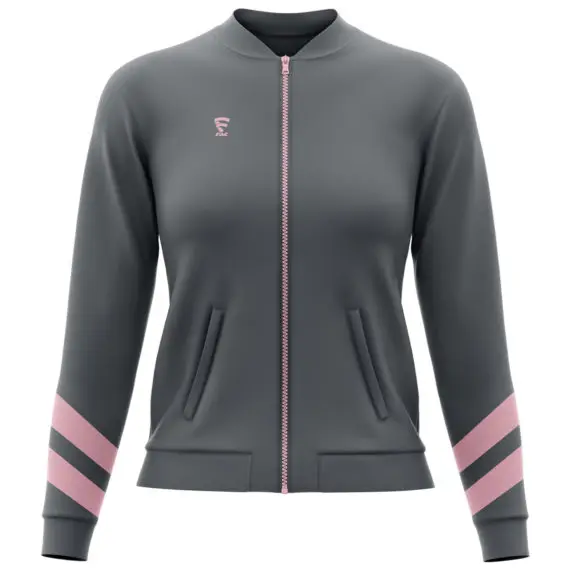 High Quality Customized Rose White Windbreaker Jacket For Women