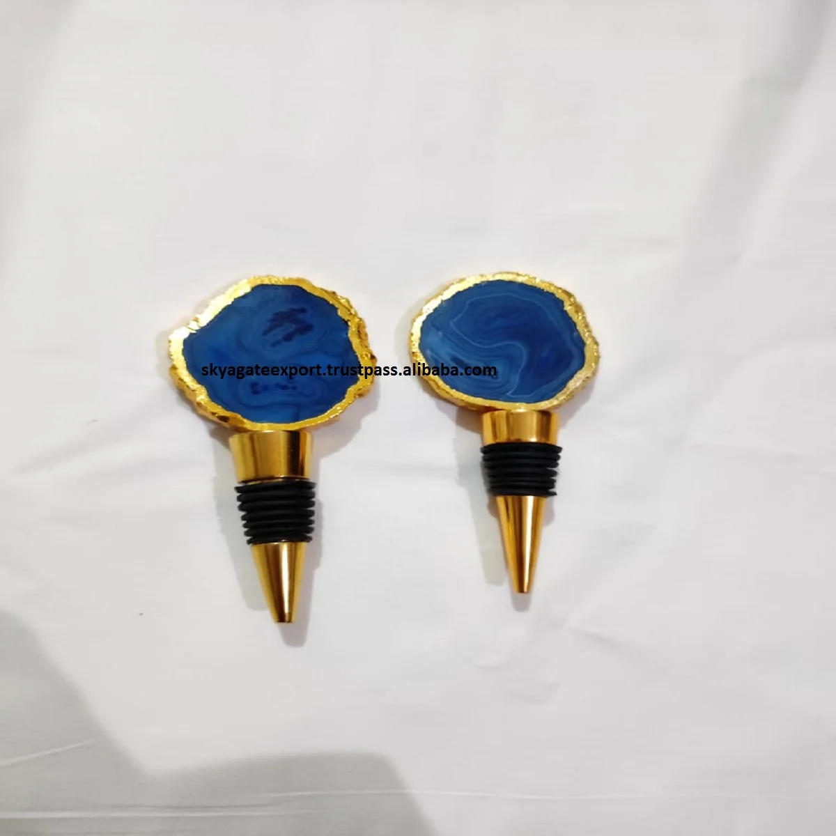 WHOLESALE NATURAL CRYSTAL AGATE BOTTLE STOPPER : GEMSTONE AGATE WINE BOTTLE STOPPER BUY FROM SKY AGATE EXPORT