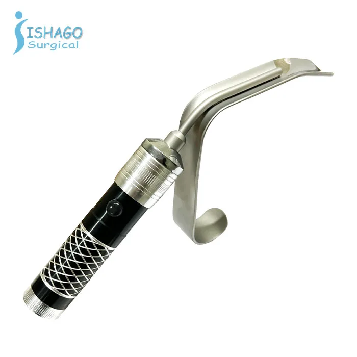 Converse Nasal Fiber Optic Light Guide Retractor with Portable Light Source