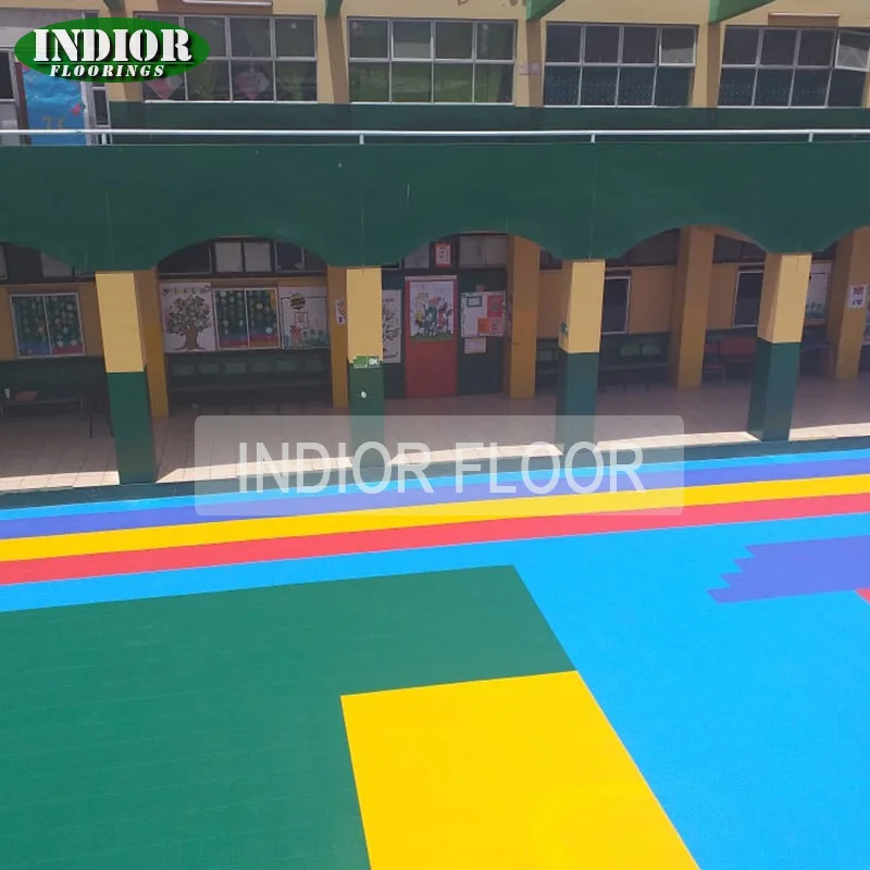 outdoor sports flooring colorful interlock paver tiles for school kids chile