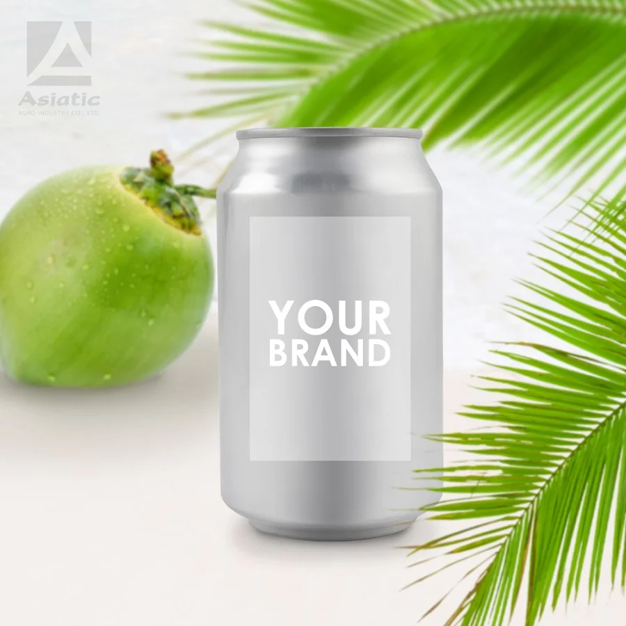 Premium Quality Canned Coconut Water 85% No Pulp In Regular Can Aluminum 310ml