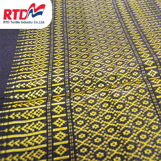 
RTD традиционное плетение тайского полотна Мраморное плетение 100% полиэстер для тайского платья-коричневый RD 1344 