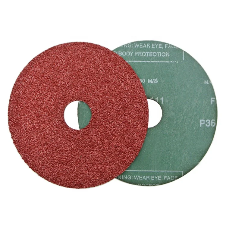 SATC Fiber Sanding & Grinding Discs Abrasive DISC Aluminum Oxide Resin Industrial Grade 4.5 X 7/8 Inch Center Hole P36 Grit