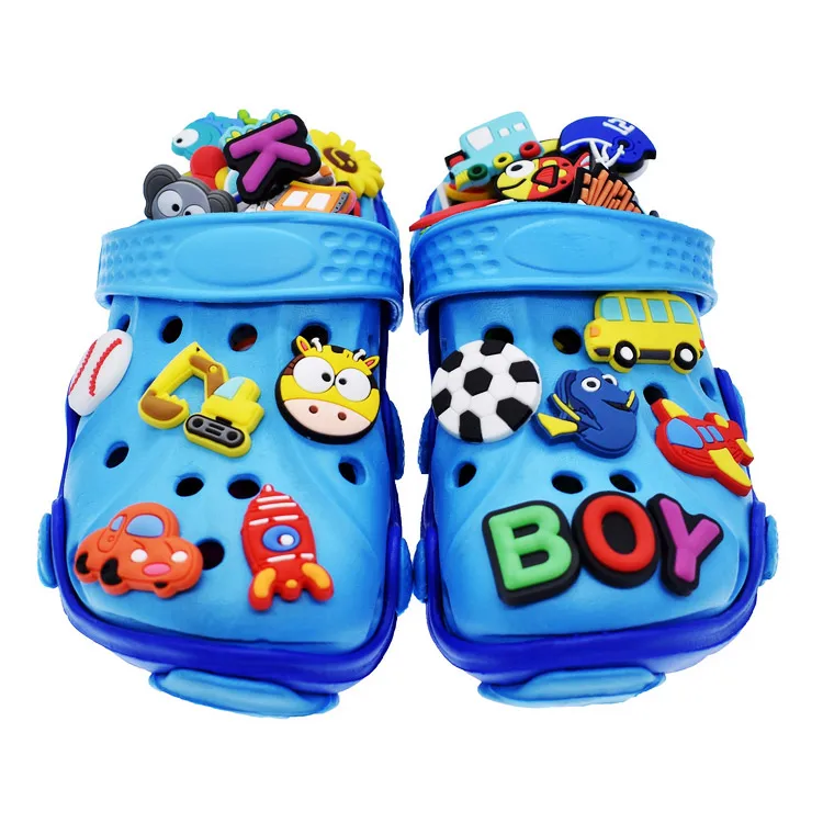 bulk cute bespoke custom designer 3D soft pvc rubber shoe charm for kid clog