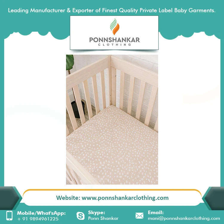 Baby Crib Sheet Lowest Price Bulk Sale New Arrival Design 100% Organic Cotton Baby Crib Sheet