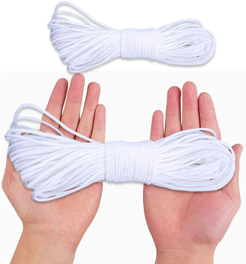 White 3mm 5mm Elastic Earloop String Rope Disposable Ear Band Cord Spandex DIY Round Durable Earloop For Sewing
