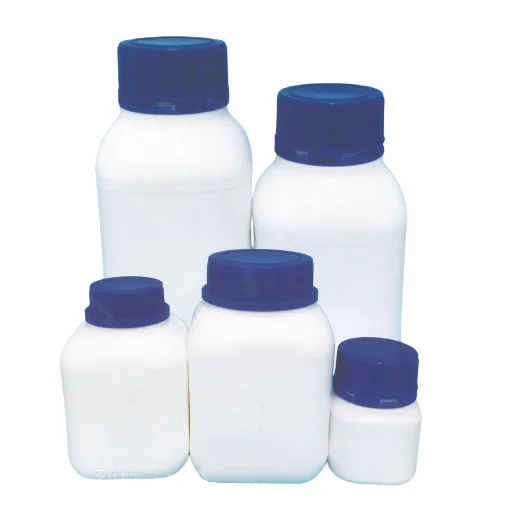 White HDPE Square Wide Mouth Bottle with sealing screw cap