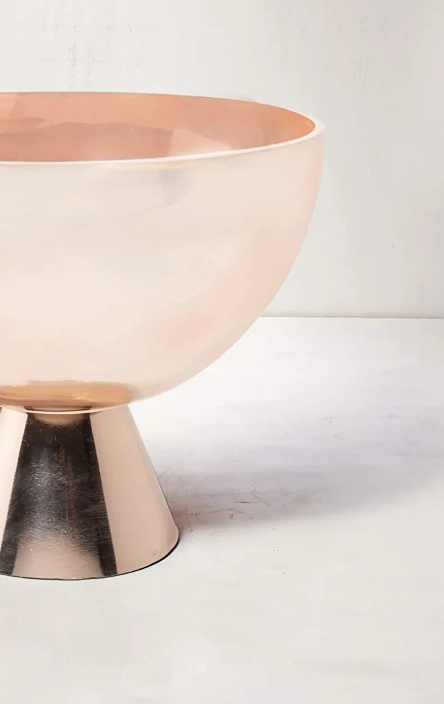 Rose Gold Fancy Bowl for Kitchen Counters Table Centerpiece Farmhouse Decor Party Holiday Decoration Vegetables Bowl.