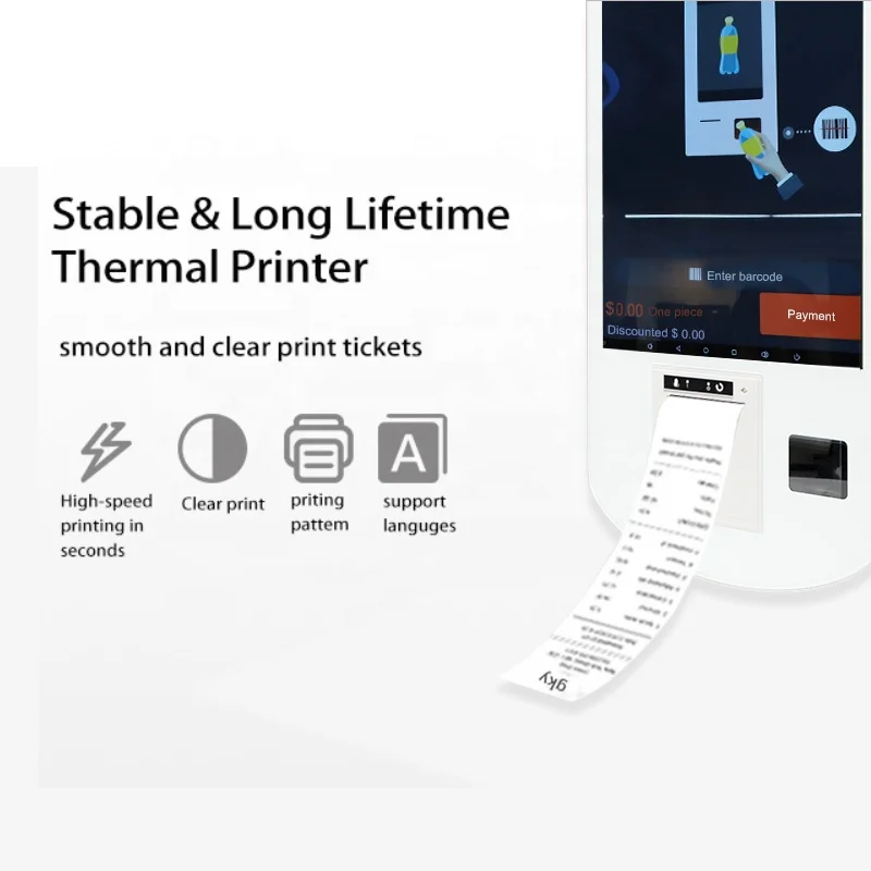 
Free Sample 21.5 Inch Touch Screen Self Order Kiosk Self Service Payment Checkout Kiosk Machine for Supermarket Restaruant 