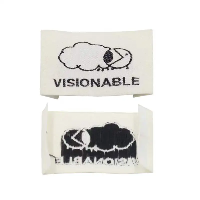 Custom Damask Woven Labels Clothes Hem Tags Label T-Shirt Clothing Main Woven Label