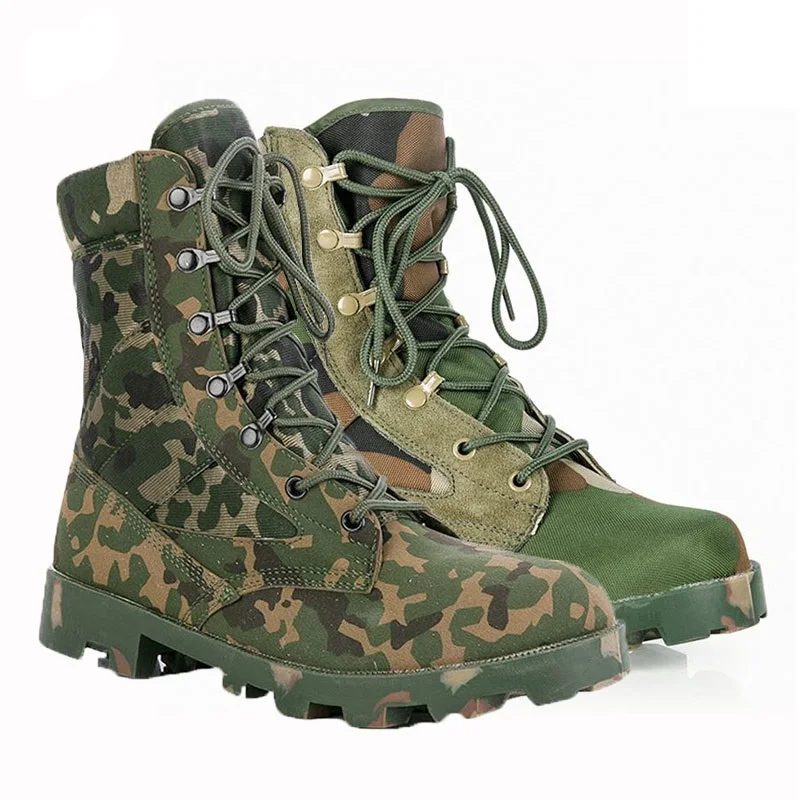 Super Quality Leather and Oxford Upper Black Winter Waterproof Leather Shoes Combat High Top Security Tactical Boots for mens