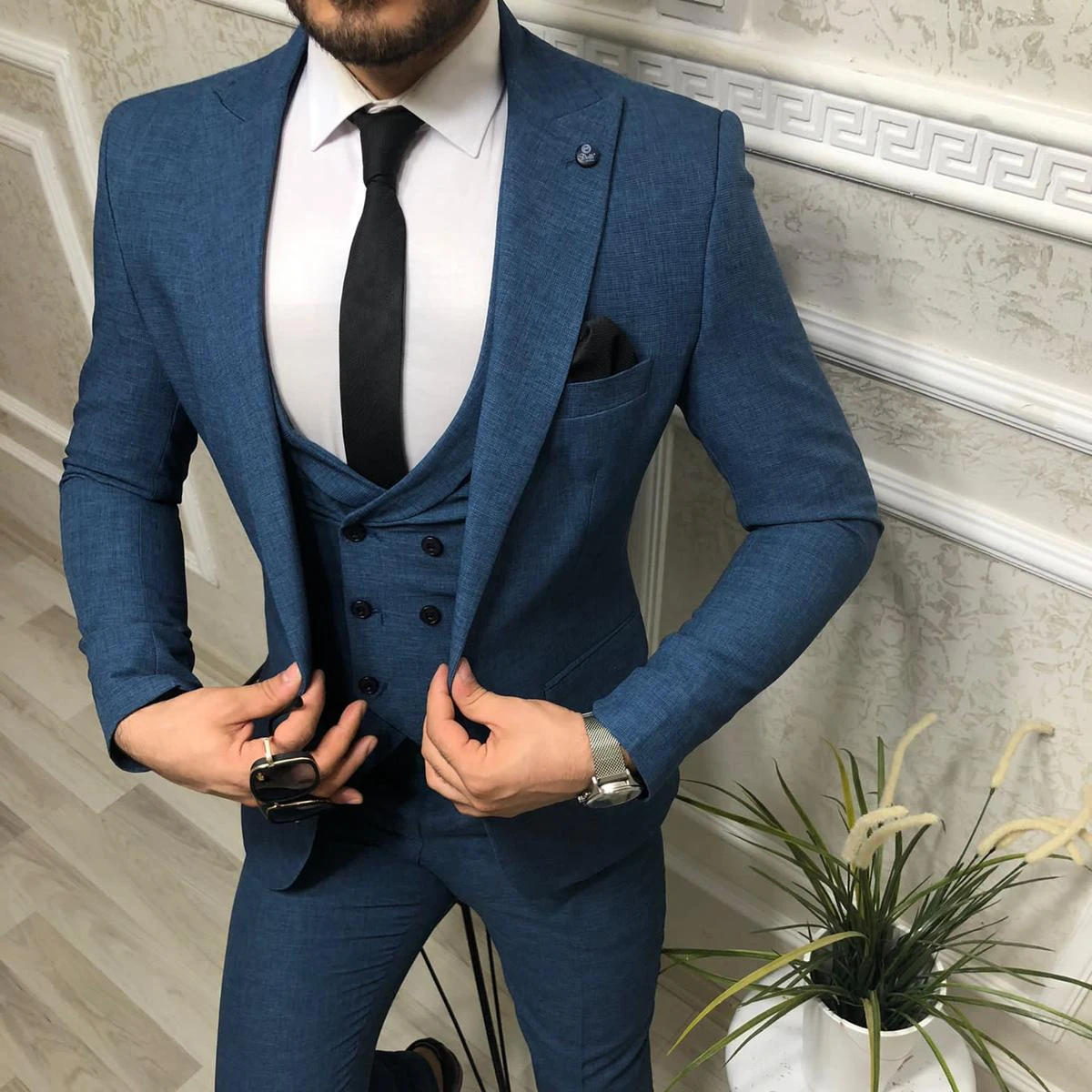 Men suit 3 pieces ( jacket + vest + pants ) Made in TURKEY Men suit 3 pieces ( jacket + vest + pants ) Made in TURKEY Wool cheap