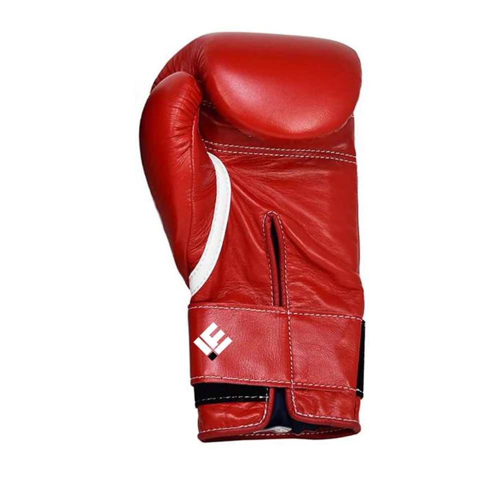 Натуральная кожа 100% натуральная Профессиональная Изготовленная на заказ логос красная oem (изготовитель комплектного оборудования) высоко-качественная боксерские перчатки обучение с застежкой-липучкой