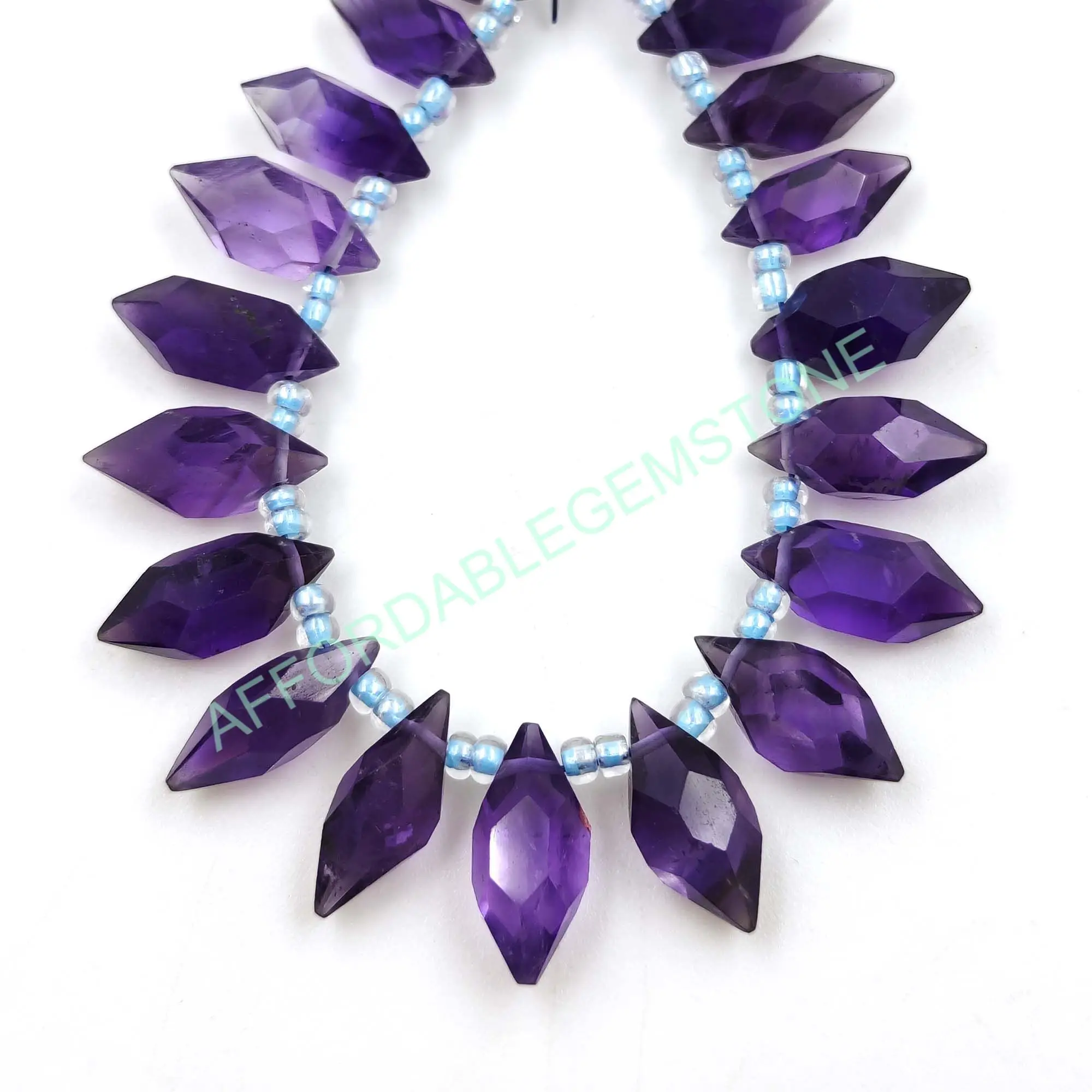 Натуральный Аметист, двойной острый карандаш в форме камня, сверху просверленного камня, граненые драгоценные камни, натуральный аметист, ювелирные украшения, граненые бусины