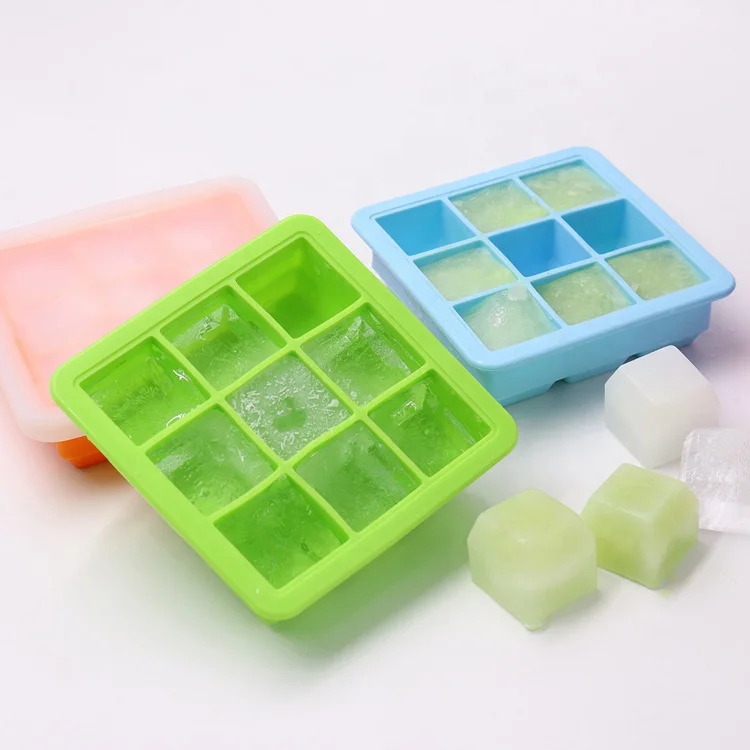 High Quality Custom Logo 9 Holes Silicone Ice Mold for Whiskey Cocktail