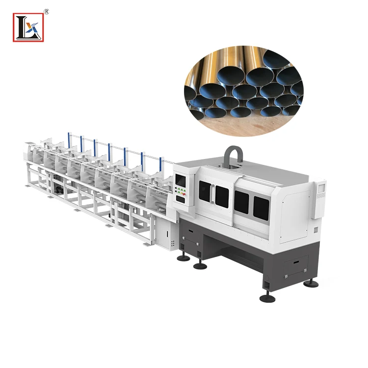 Automatic loading and unloadind laser round tube metal pipe fiber laser cutting machine for carbon steel and stainless steel