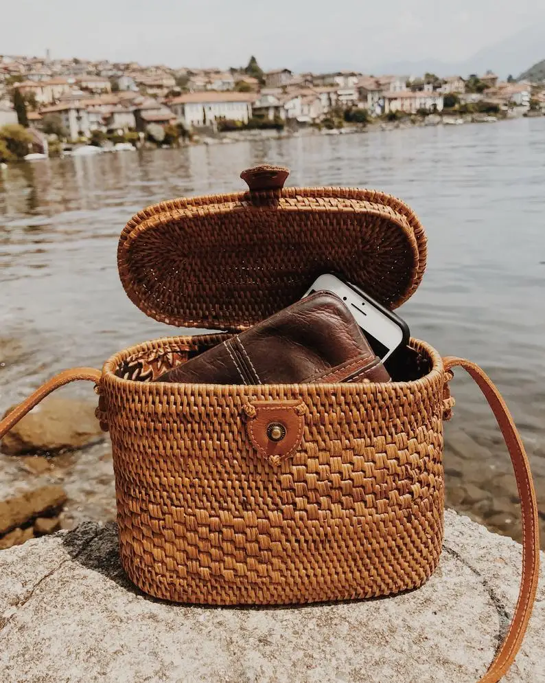 Rattan Women Handbag Cheapest Price Natural Made In Vietnam Wholesale