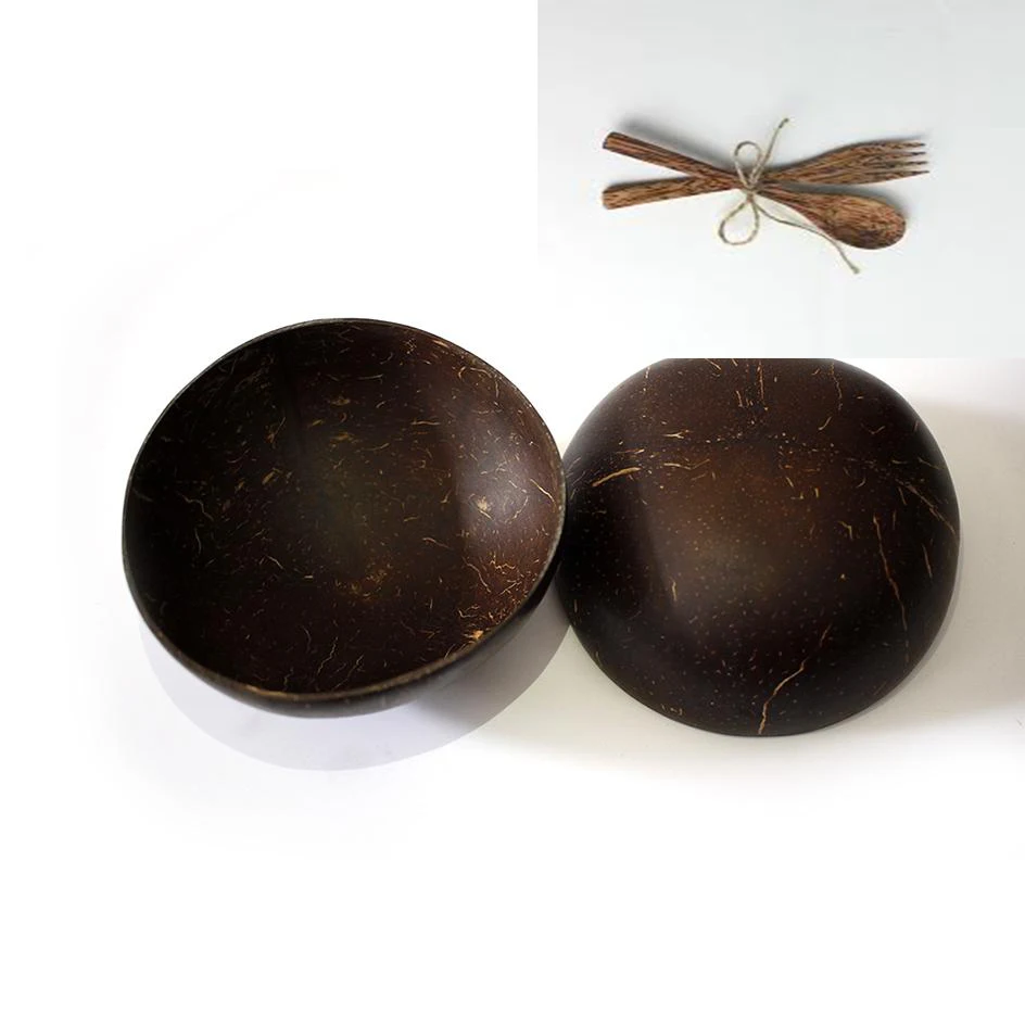 2024 Coconut Bowl And Spoon Pork Customized Logo Competitive Price Coconut Shell Bowl Set from Vietnam Top selling on Amazon amazon top seller Hottest Products