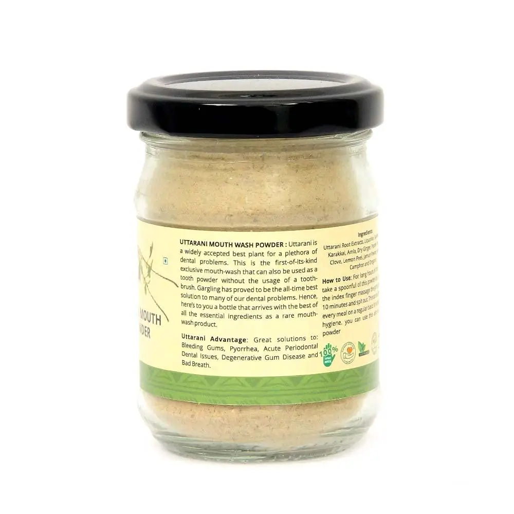 Порошок Uttarani для мытья полости рта для здоровых десен 100% гиенин для мытья рта удаляет пятна травяной порошок для зубов для здоровья полости рта