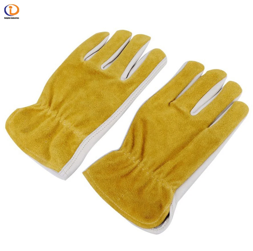 Amazon hot selling cowhide leather working gloves safety gloves welding gloves