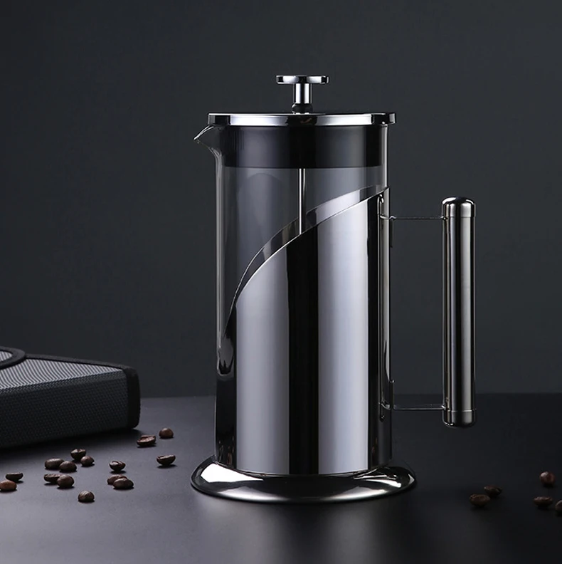 Durable Heat Resistant Borosilicate glass French Coffee Press with plunger, Kitchen Household Tea Coffee maker pot