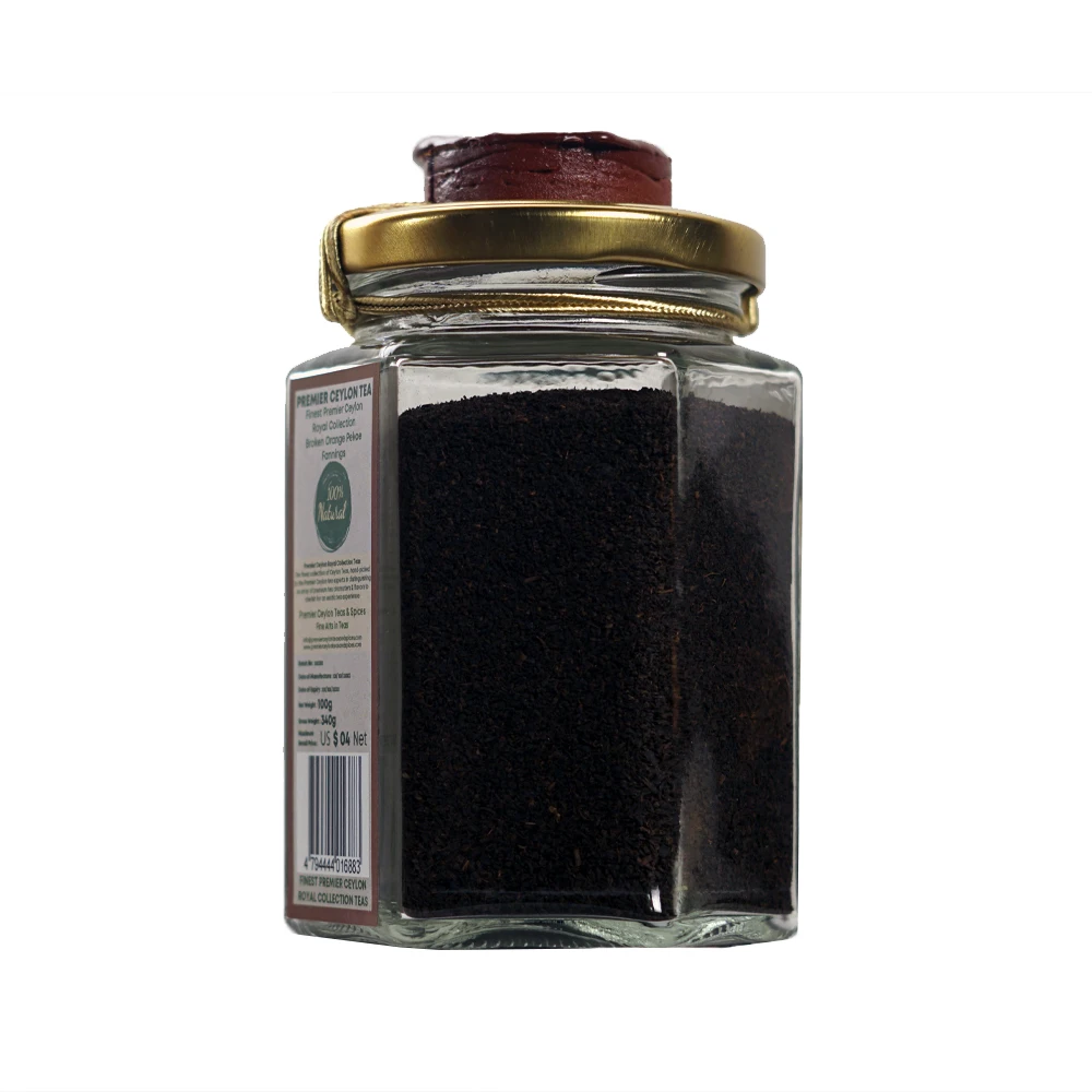 High Quality Black Tea Grade Wholesale Glass Jar Loose Tea Ceylon Broken Orange Pekoe Fannings Origin From Sri Lanka