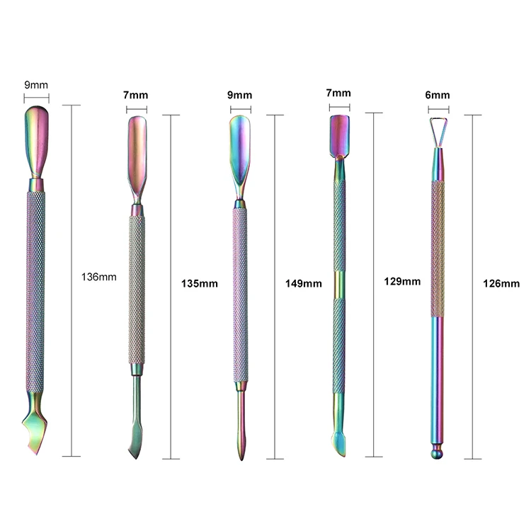 Cuticle Pusher Stainless Steel Nail Art tools 2 Way Pedicure Manicure Care Cleaner Nail Care Tool Finger Dead Skin Push