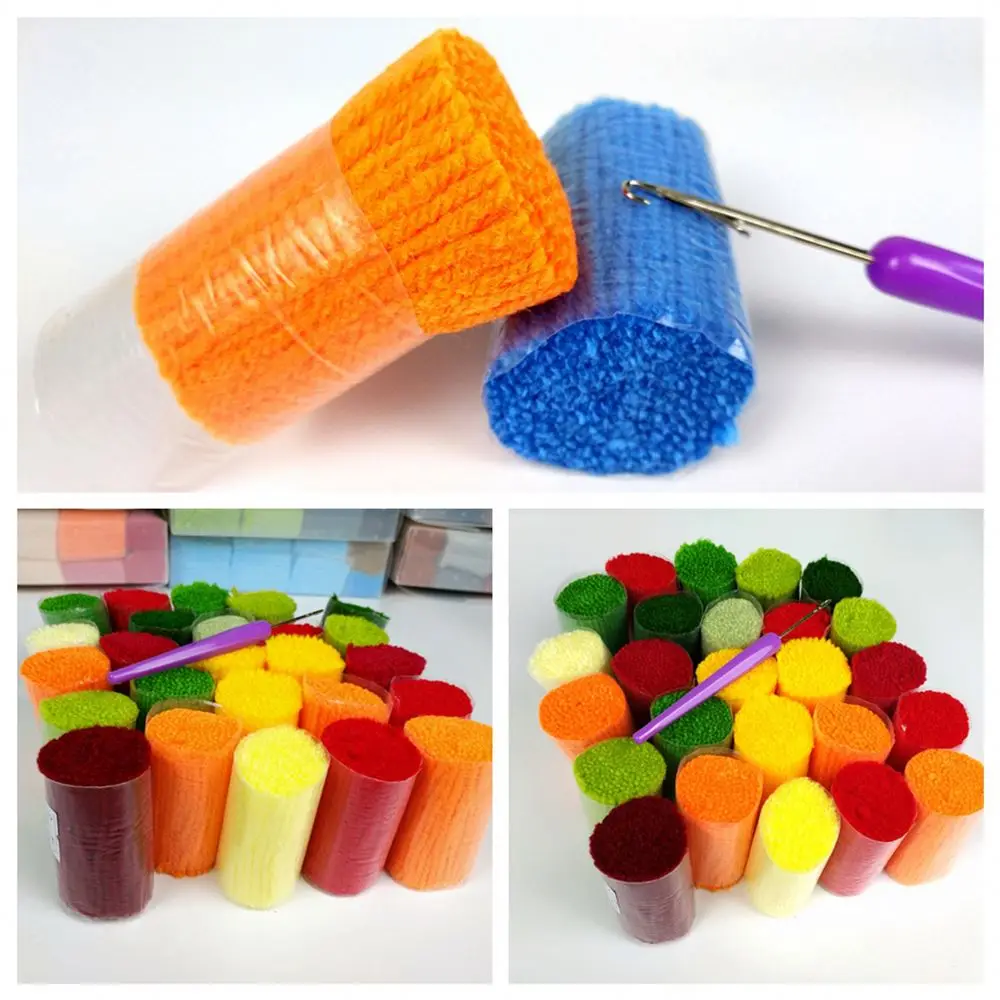 
New Latch hook Cartoon horse mats Unfinished Embroidery Pillowcase Crocheting Kit Rug Yarn cushion Needlework 