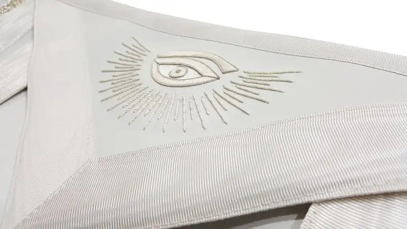 White Master Mason Apron with Tassels