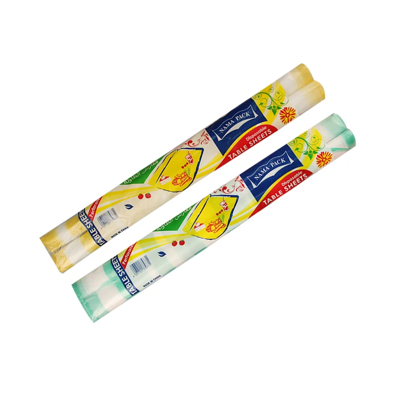 China Cheap Eco Friendly Custom  Clear HDPE Disposable Colored  Dining Plastic Roll Table Cover Sheet