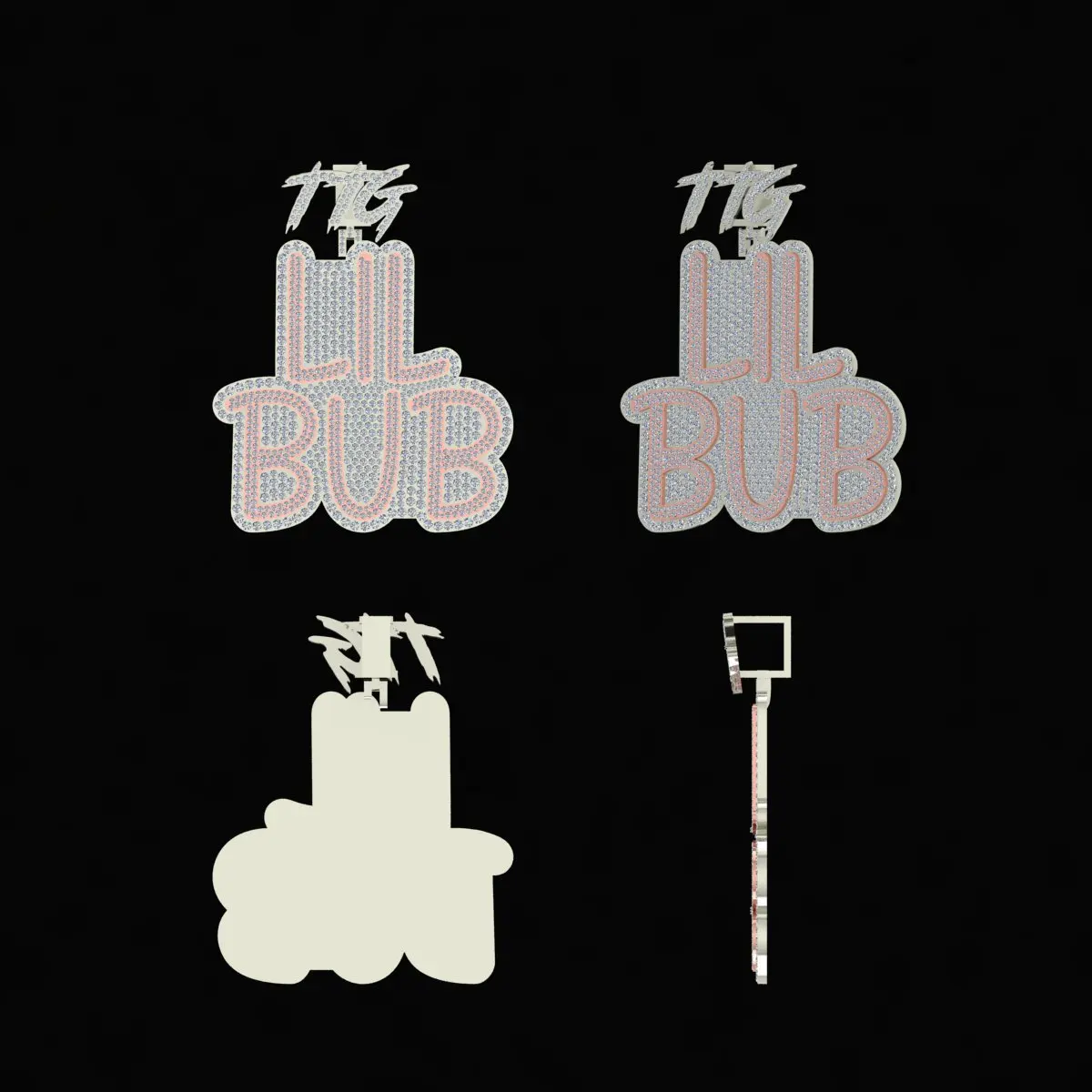 Trendy custom hip-hop pendant 10k Rose/White gold - 54 grams of gold weight with 15.07 carats of diamonds weight