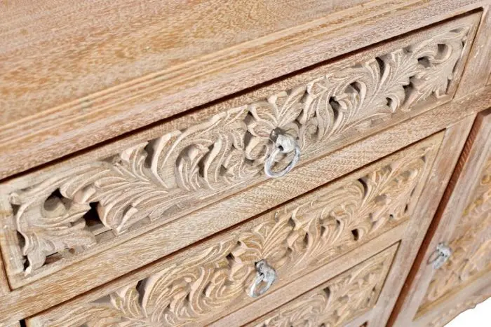 Hand carved Indian solid wooden  6 drawers combo dresser  INDIAN HANDCARVED EXOTIC STYLE 6 DRAWER COMMODE