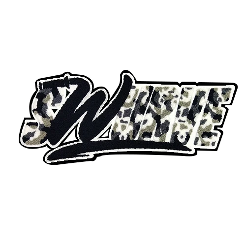 No Minimum Custom Chenille Patches on Patches for Hoodie ,sweatshirt Letters Glitter Iron Embroidered Fabric Laser Cut Border