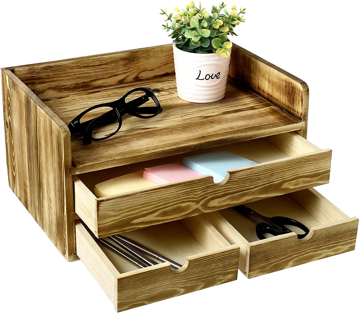 
Wood Desktop Document & File Holder Cabinet with 5 Drawer Office Supplies Organizer 
