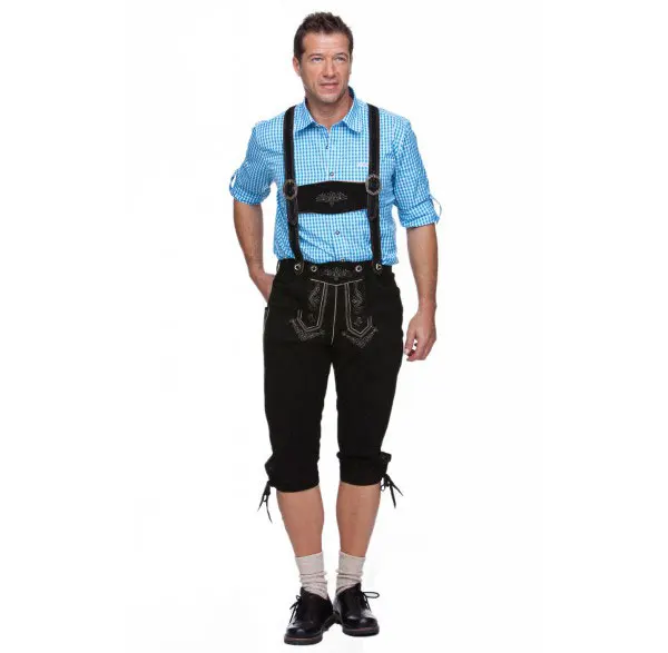 Carnival Men Oktoberfest Costume Germany Bavarian Clubwear Top And Lederhosen Cosplay Halloween Fancy Party Dress 2024